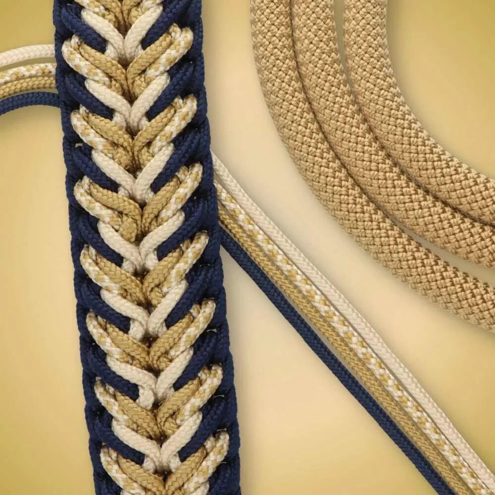 Paracord halsband blauw en goud met de knoop Spontaneous