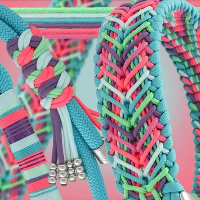 Paracord lijn en halsband met 6 kleuren