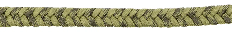 Het fishtail of visgraat patroon gemaakt met paracord 550 in groenkleuren