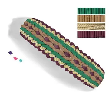 Schets van een paracord halsband met de gebruikte kleuren