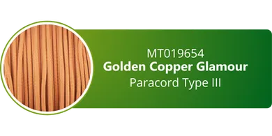 Golden Copper Glamour Paracord 550 Type III