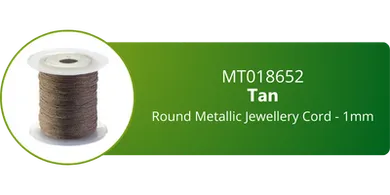 Tan Round Metallic Jewellery Cord